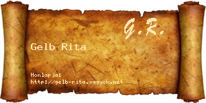 Gelb Rita névjegykártya